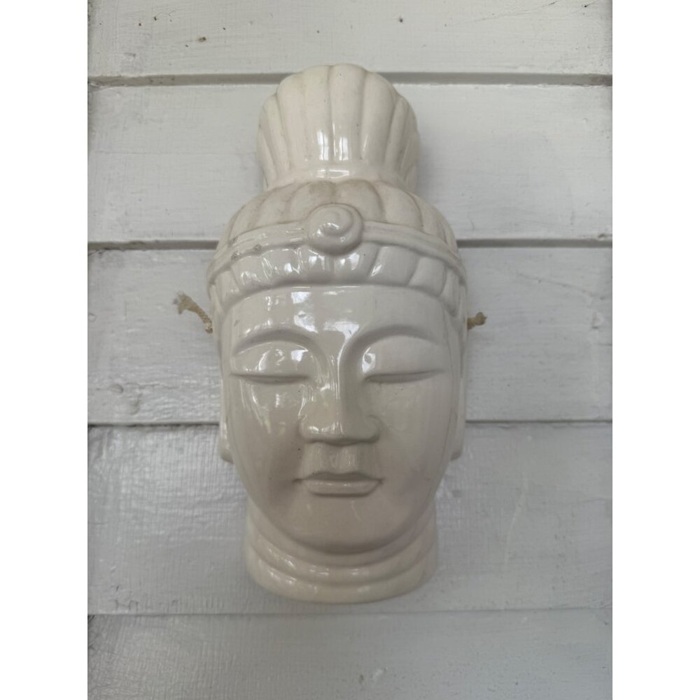 Vintage MCM Blanc de Chine white ceramic Quan Yin wall decor Mask